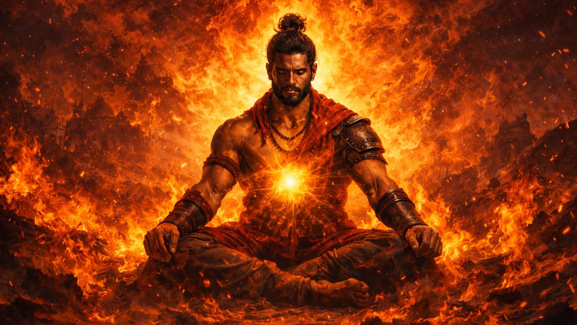 Solar Plexus Chakra symbolism of collapse, fire, and reclaiming power.