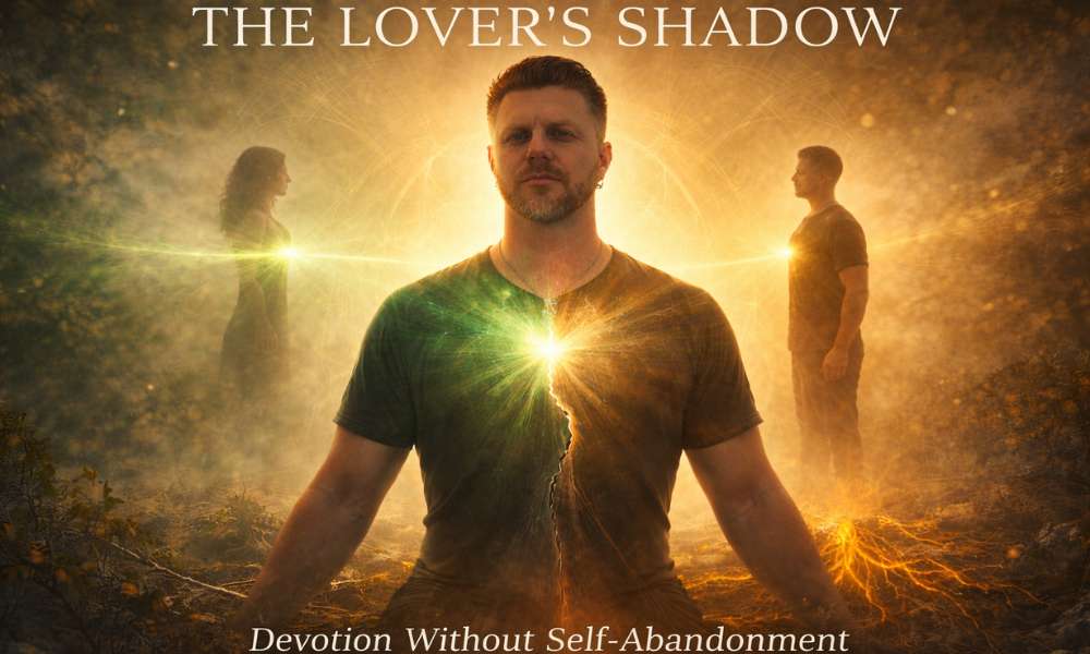 A symbolic illustration of a person fading into a shadow, representing self-abandonment in love.