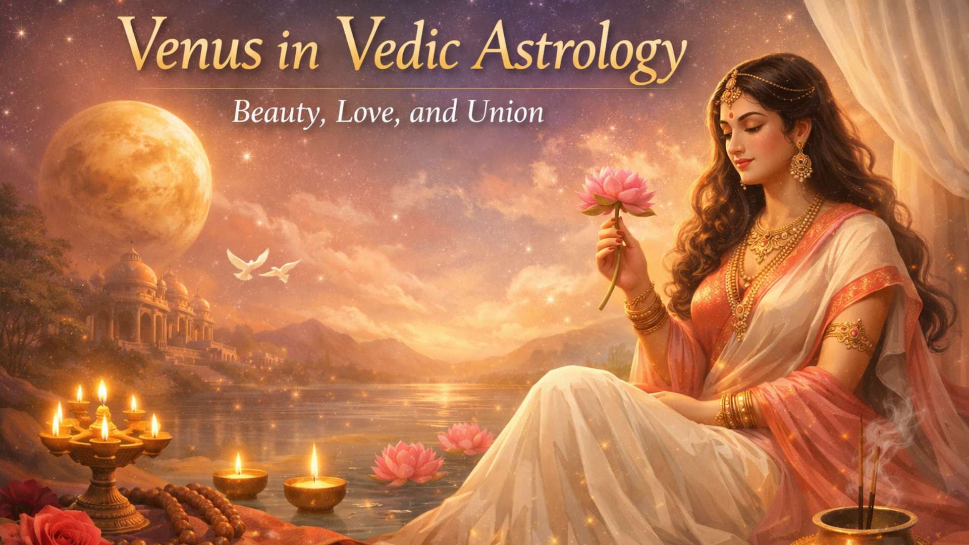 Venus symbol in Vedic astrology representing beauty and love.